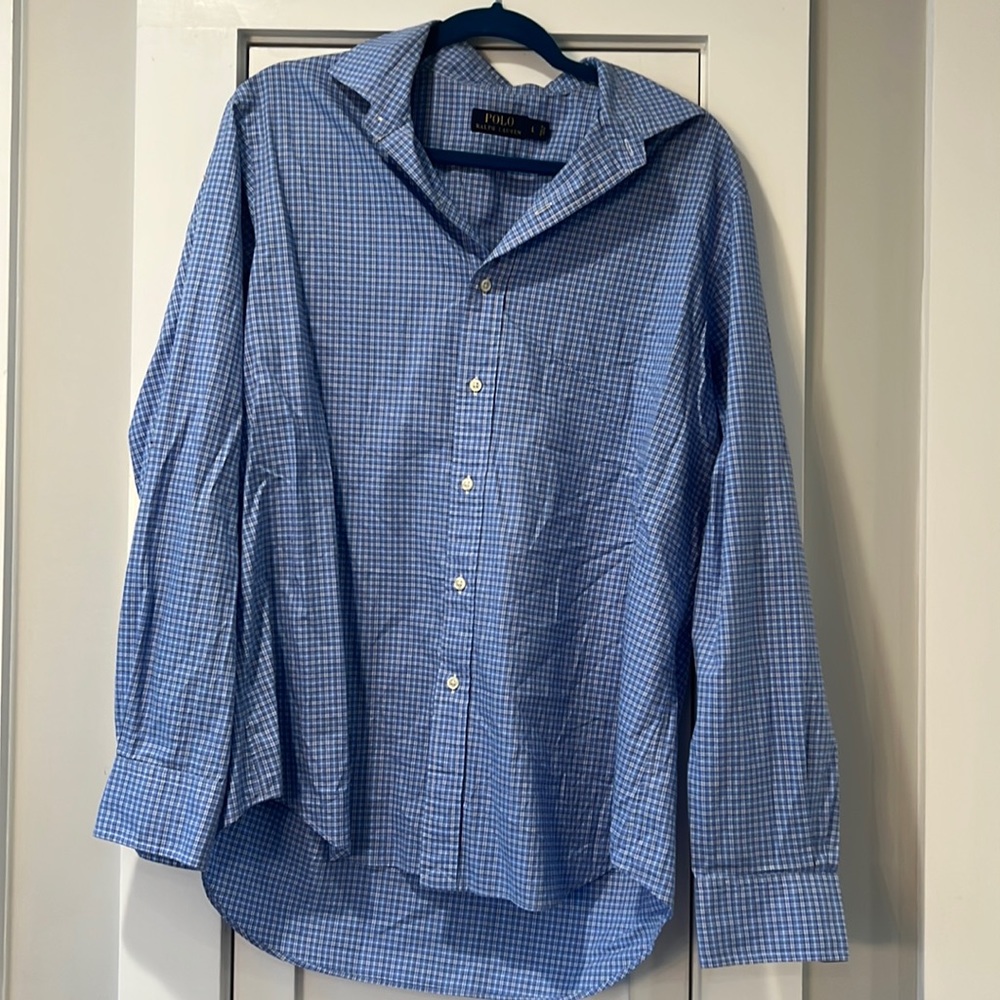 Polo by Ralph Lauren button down size large blue